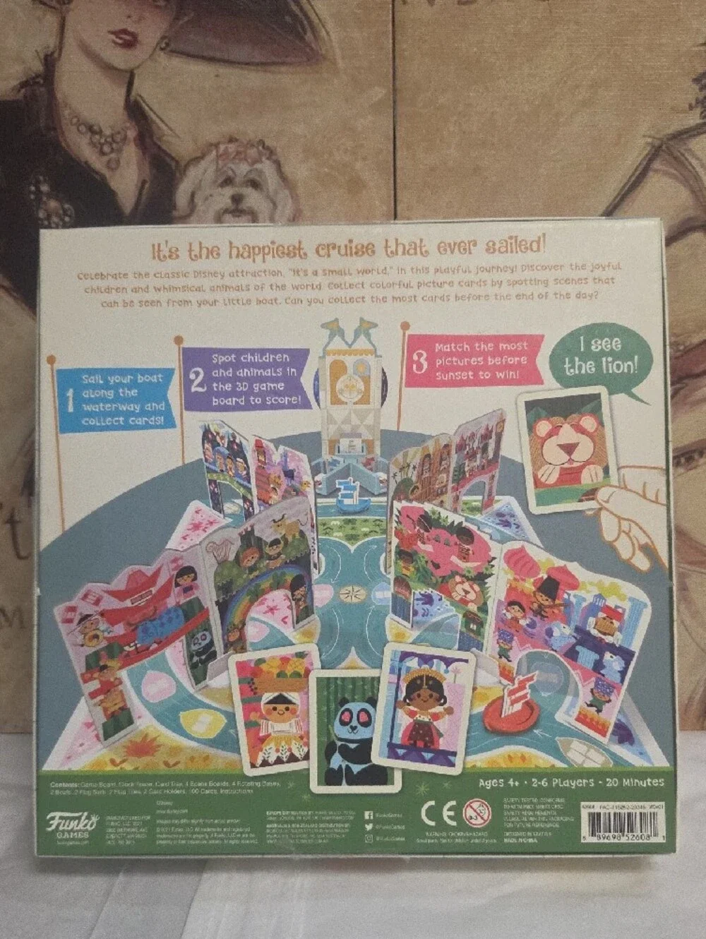 Disney It's a Small World Board Game – Blue & Gold Accents